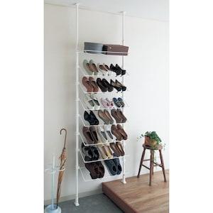 省スペース突っ張りシューズラックの商品写真