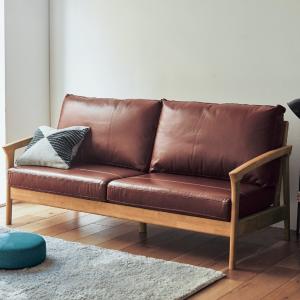 耐久性にこだわった本革クッションの木フレームソファー <2人掛け/3人掛け>の商品写真