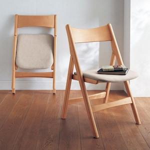 【4月28日までタイムセール】 丸みがやさしい折りたたみチェア2脚セットの商品写真