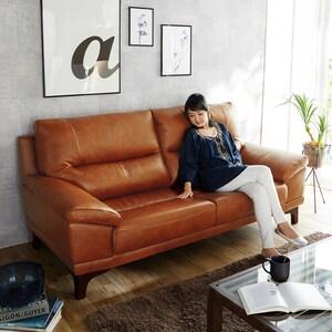 ゆったりくつろげる本革ハイバックソファー <2.5人掛け/3人掛け>の商品写真