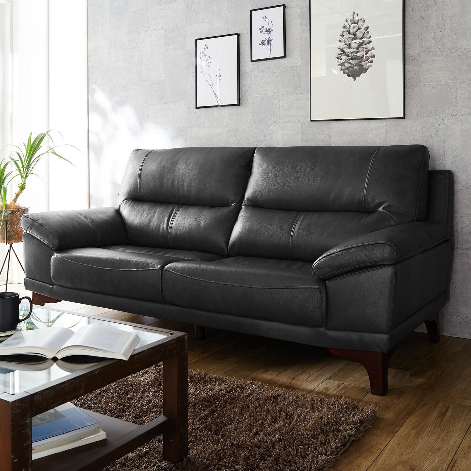 【カラーオーダー】ゆったりくつろげる本革ハイバックソファー <2.5人掛け/3人掛け>の商品写真