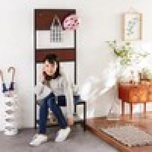 フック&収納棚付き玄関収納ベンチ <幅61cm>の商品写真