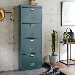 フラップ扉の超薄型シューズボックスの商品写真