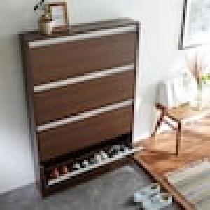 フラップ扉の薄型シューズボックスの商品写真