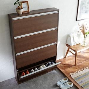 フラップ扉の薄型シューズボックスの商品写真