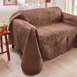 キルト風パッチワーク柄のリバーシブルマルチカバー・ソファーカバーの商品写真