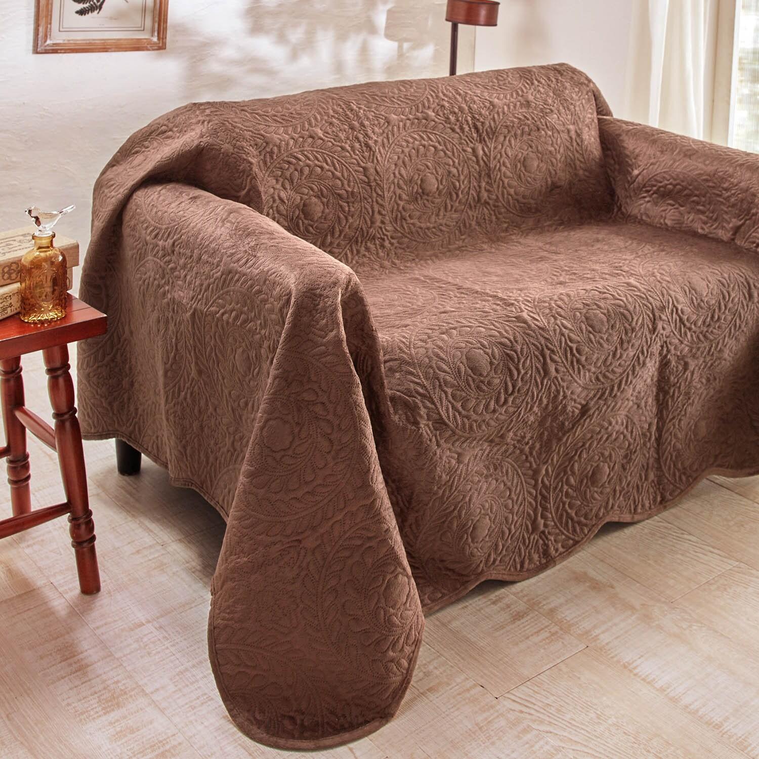 キルト風パッチワーク柄のリバーシブルマルチカバー・ソファーカバーの商品写真