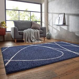 極細やわらかナイロン糸を使用した耐久性のあるモダンラグの商品写真