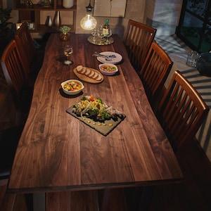 天然木ウォルナット材のダイニングテーブル <4人用/6人用>の商品写真