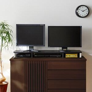 デッキ収納スペースを作れるテレビを2台設置できる整理ラックの商品写真