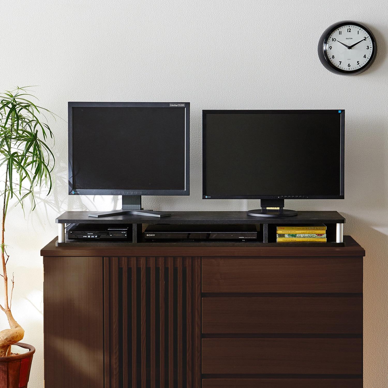 デッキ収納スペースを作れるテレビを2台設置できる整理ラックの商品写真