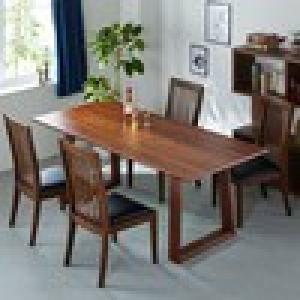 1人で簡単に調整できるウォルナット材の伸長式ダイニングテーブル <4人用~6人用>の商品写真