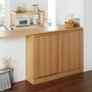 【高さ1cmピッチサイズオーダー】 カウンター下引戸キャビネット[日本製]の商品写真