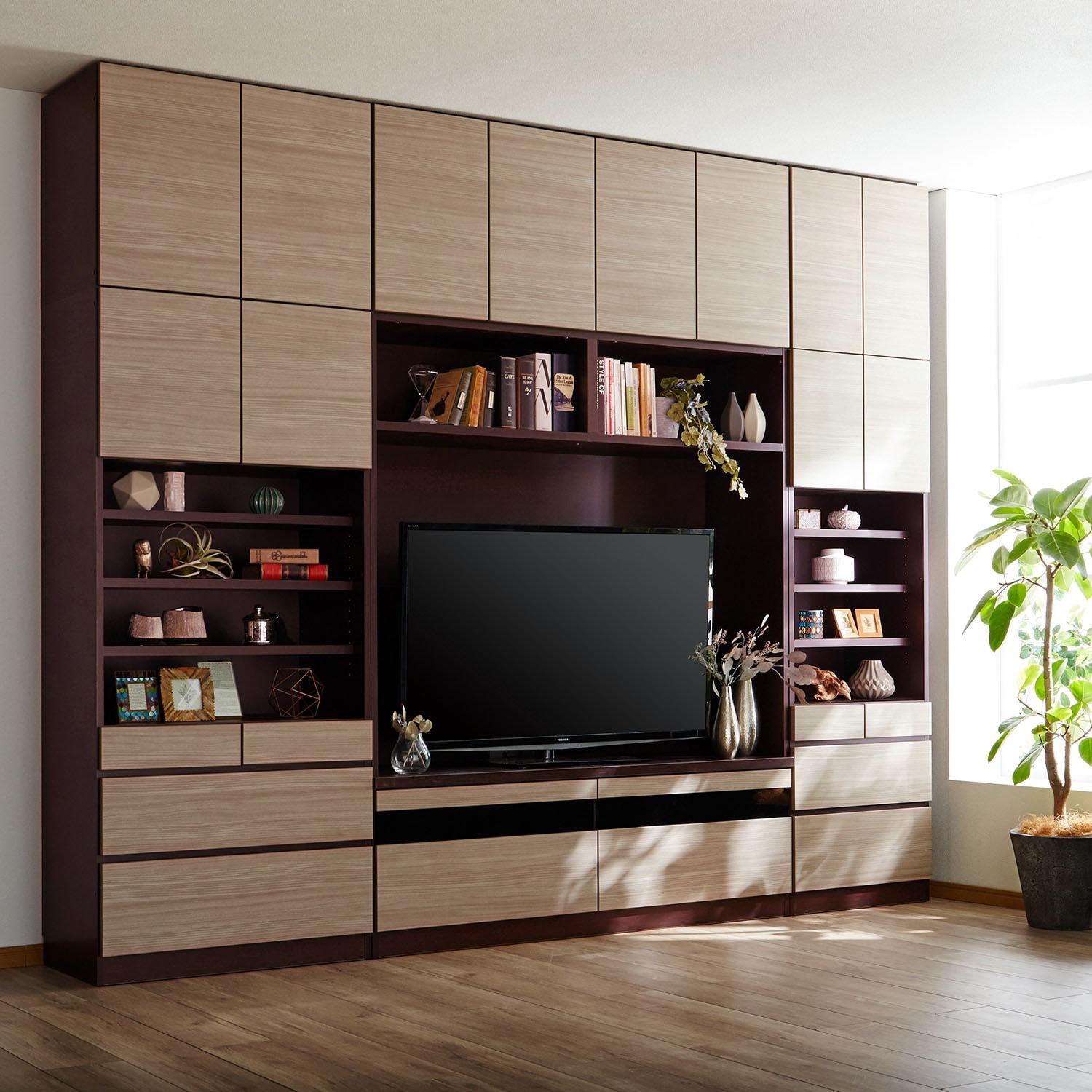 【高さ1cmピッチオーダー】 木目調壁面テレビ台専用上置き <カラー選択はショッピングカート内で行えます>の商品写真