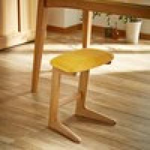 天然木オーク材のファブリックスツール(Duck)の商品写真