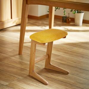 天然木オーク材のファブリックスツール(Duck)の商品写真