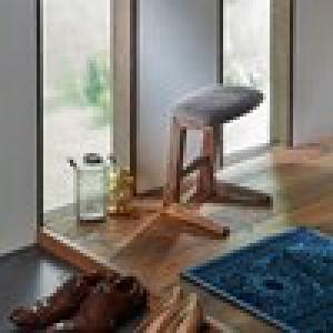 天然木ウォルナット材のファブリックスツール(Duck)の商品写真