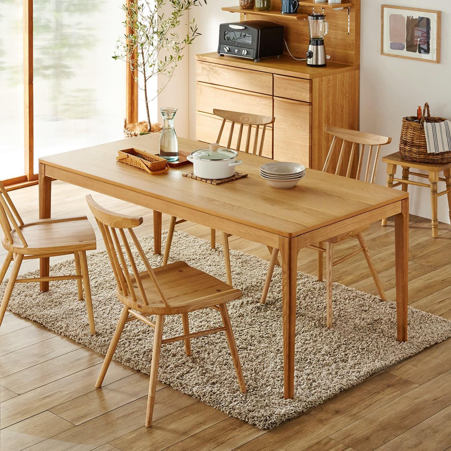 4サイズから選べるオーク材のダイニングテーブル <4人用/6人用>の商品写真