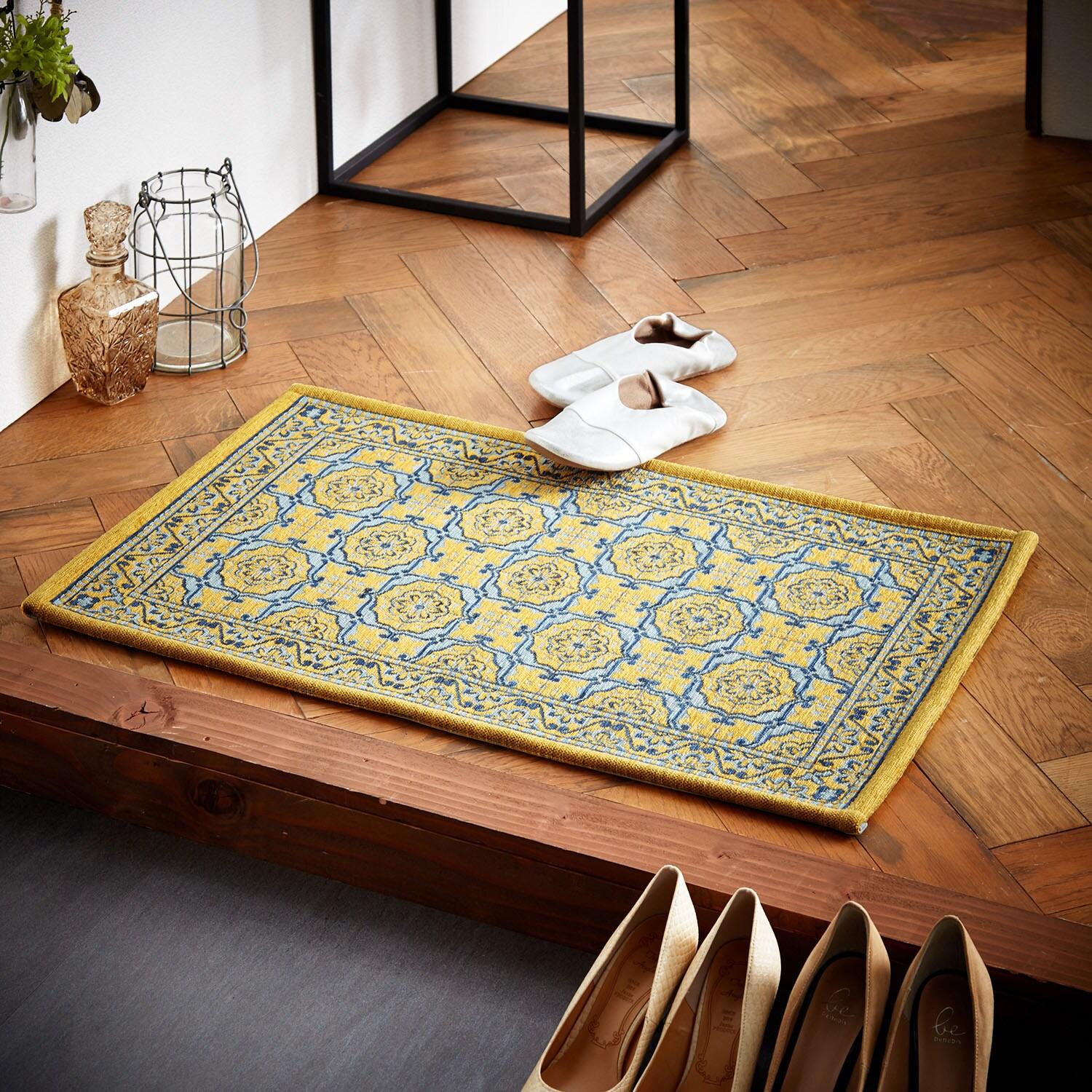 クラシックデザインのすべりにくいゴブラン織り玄関マットの商品写真