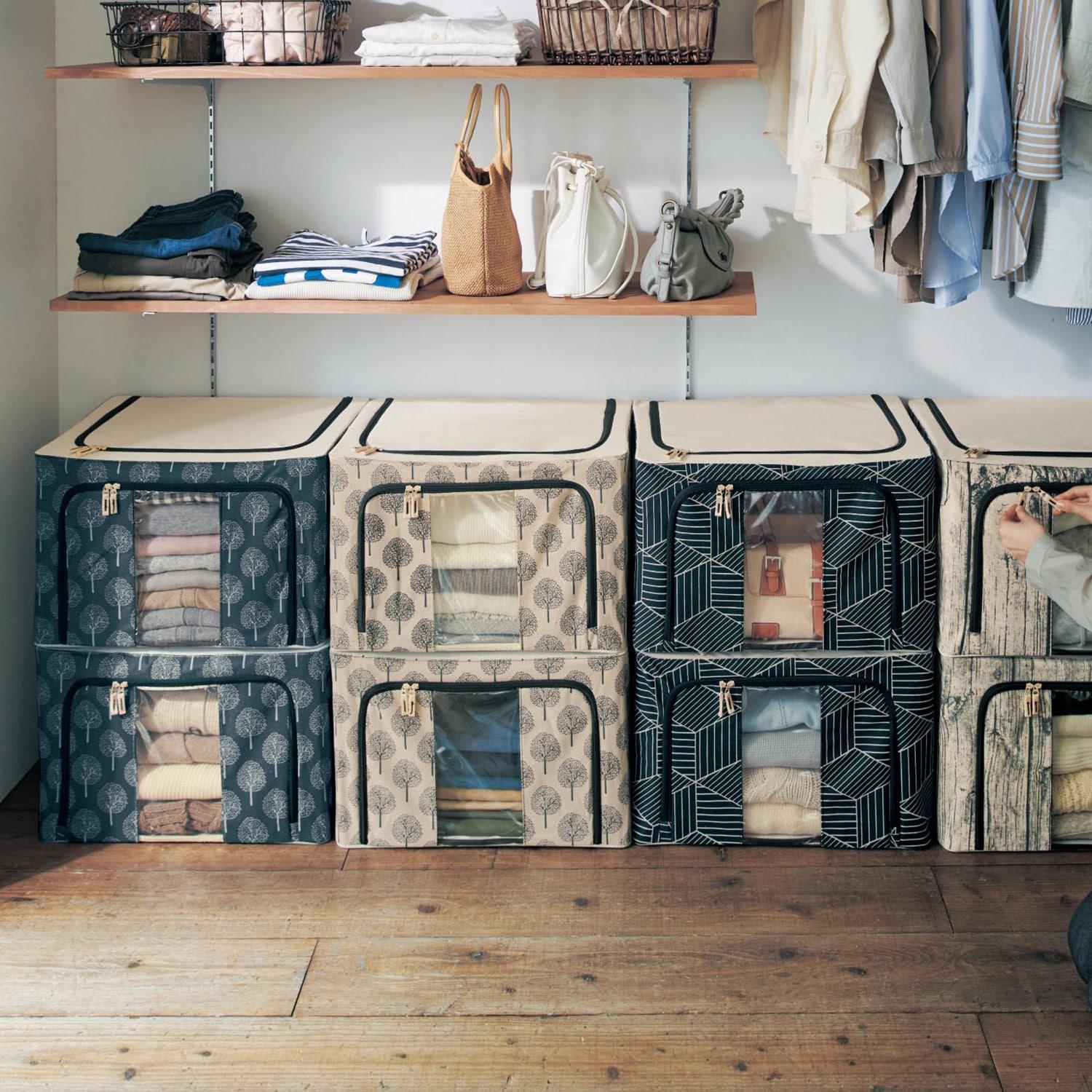 【4月27日までまとめ買いでお得】 耐荷重10kg!北欧調頑丈衣類収納ボックスの商品写真