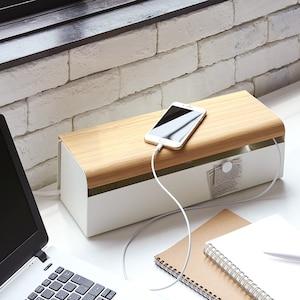 木目調コード収納ボックスの商品写真