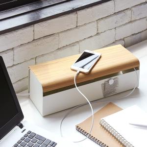 木目調コード収納ボックスの商品写真