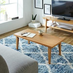 天然木の折りたたみリビングローテーブル <幅93cm>の商品写真