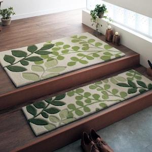 洗えるすべりにくい玄関マット(リーフ)の商品写真