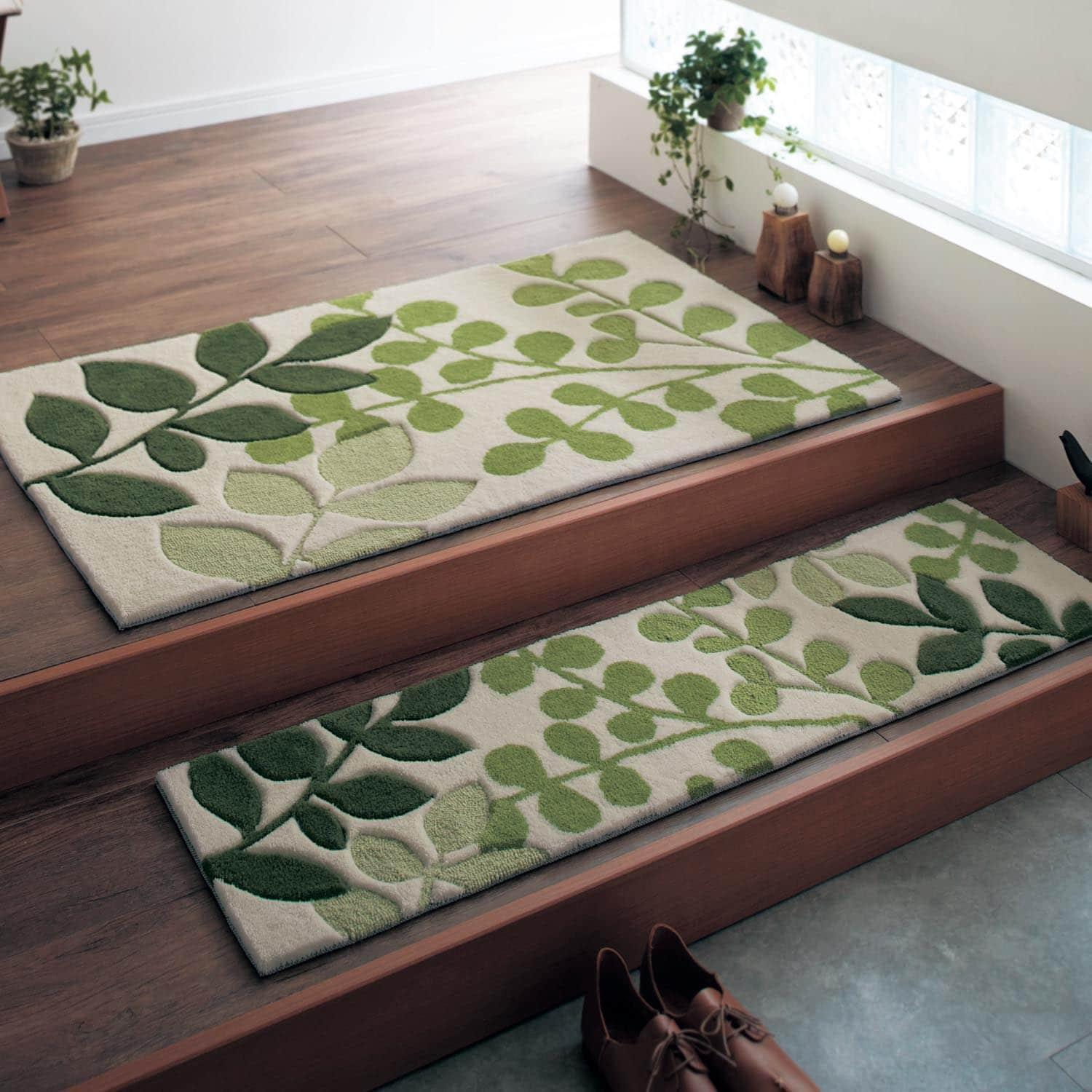 洗えるすべりにくい玄関マット(リーフ)の商品写真