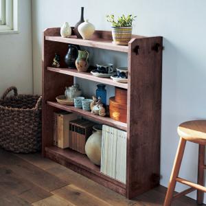 【5月6日までタイムセール】 あたらしくて懐かしい。くさび棚風オープンラック <幅64.5/幅84.5cm>の商品写真