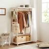 カーテン付き木製ハンガーラックの商品写真