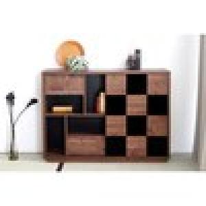 [日本製]チェック柄のリビングキャビネットの商品写真