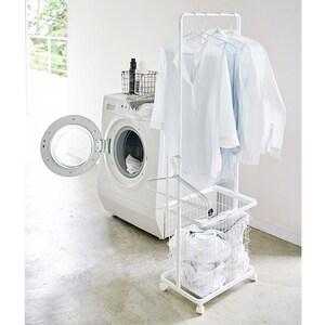 ハンガーラック付きランドリーワゴンの商品写真
