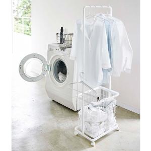 ハンガーラック付きランドリーワゴンの商品写真