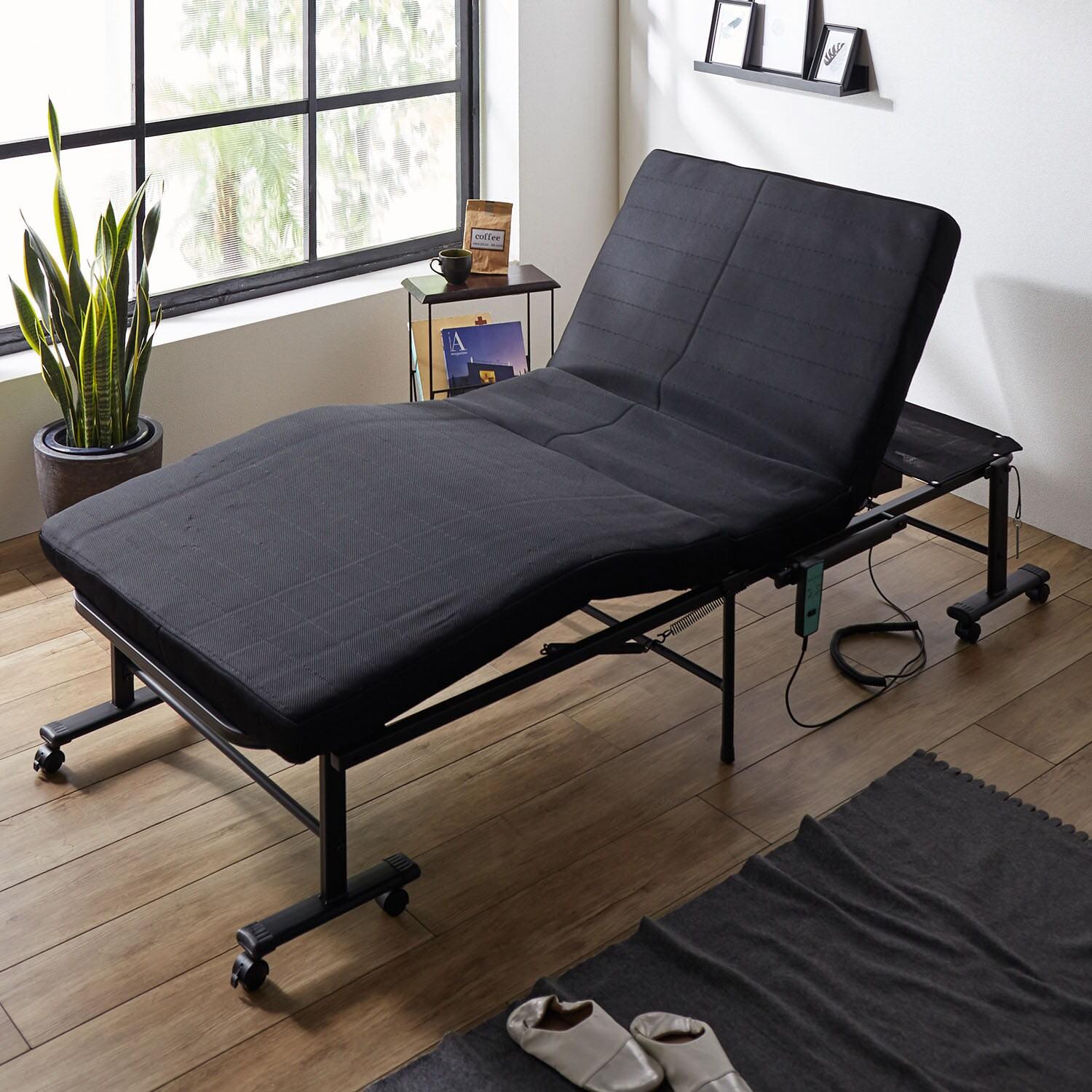 折りたたみ式電動リクライニングベッド<シングル>の商品写真