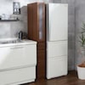 収納タイプが選べる樹脂扉の隙間キャビネット(日本製)の商品写真