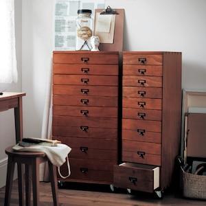 キャスター付きヴィンテージ調多段チェストの商品写真