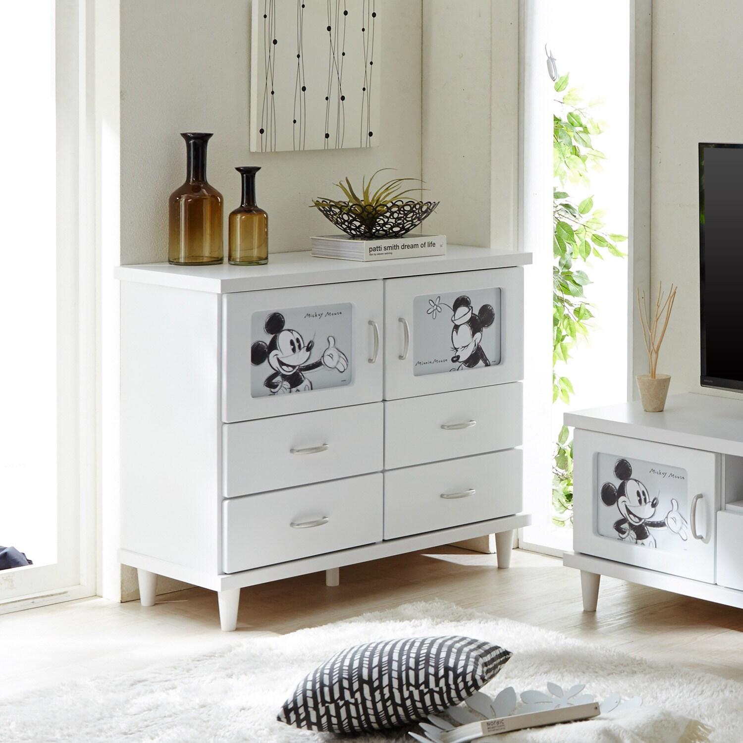 リバーシブル柄のキャビネット「ミッキー&ミニー」の商品写真