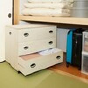 キャスター付き押入れ桐チェストの商品写真