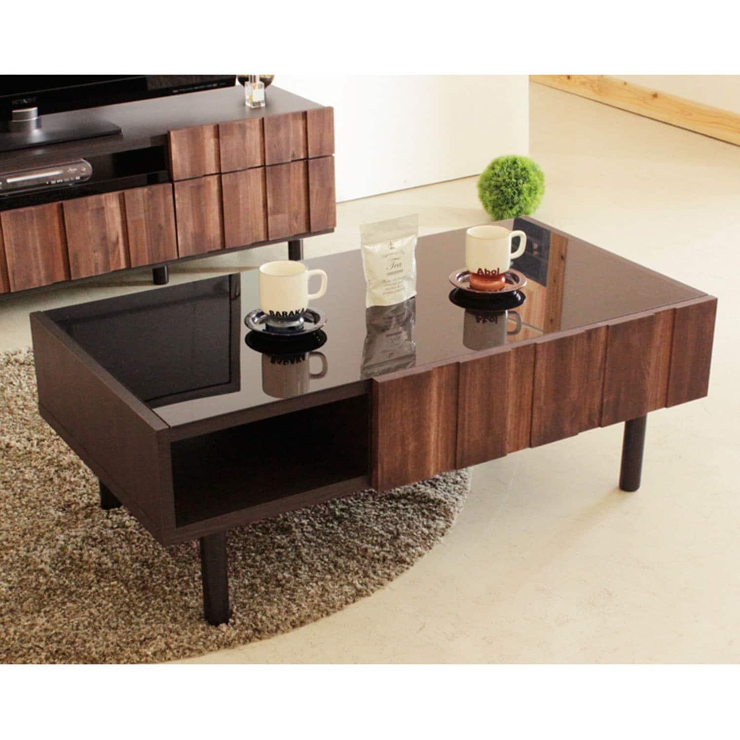 ヴィンテージ調引出し付きリビングローテーブルの商品写真