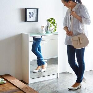 フラップ扉のシューズボックスの商品写真