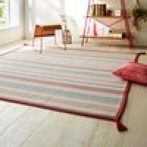 洗濯機で洗えるインド綿のウレタン入りラグの商品写真