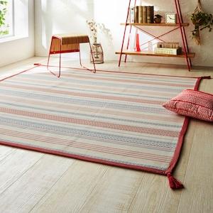 洗濯機で洗えるインド綿のウレタン入りラグの商品写真