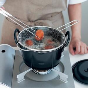 フタ&揚げカゴ付き揚げ鍋セット <18cm>の商品写真