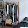 【5月6日までタイムセール】 パイン材の折りたたみ式頑丈ハンガーラック <幅70/幅90cm>の商品写真