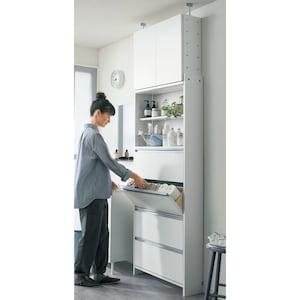 フラップ扉の突っ張り薄型サニタリーラックの商品写真