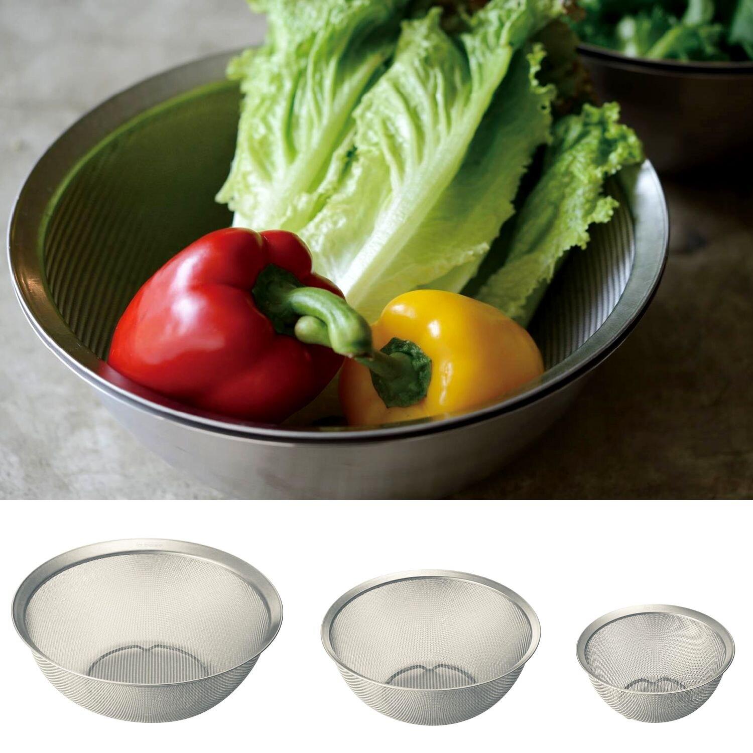 ステンレス丸型ざる <15cm/21cm/27cm>の商品写真