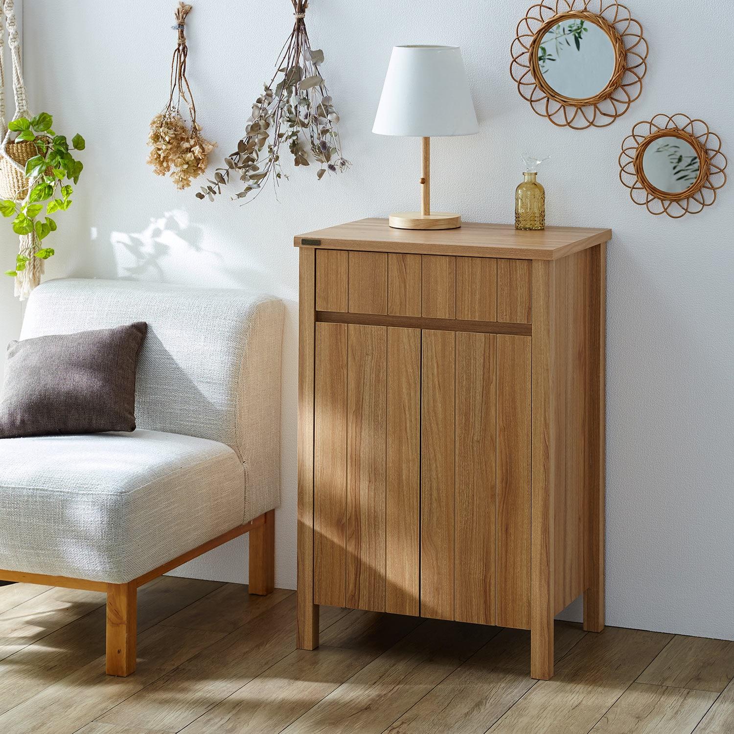 羽目板風引出し付きキャビネットの商品写真