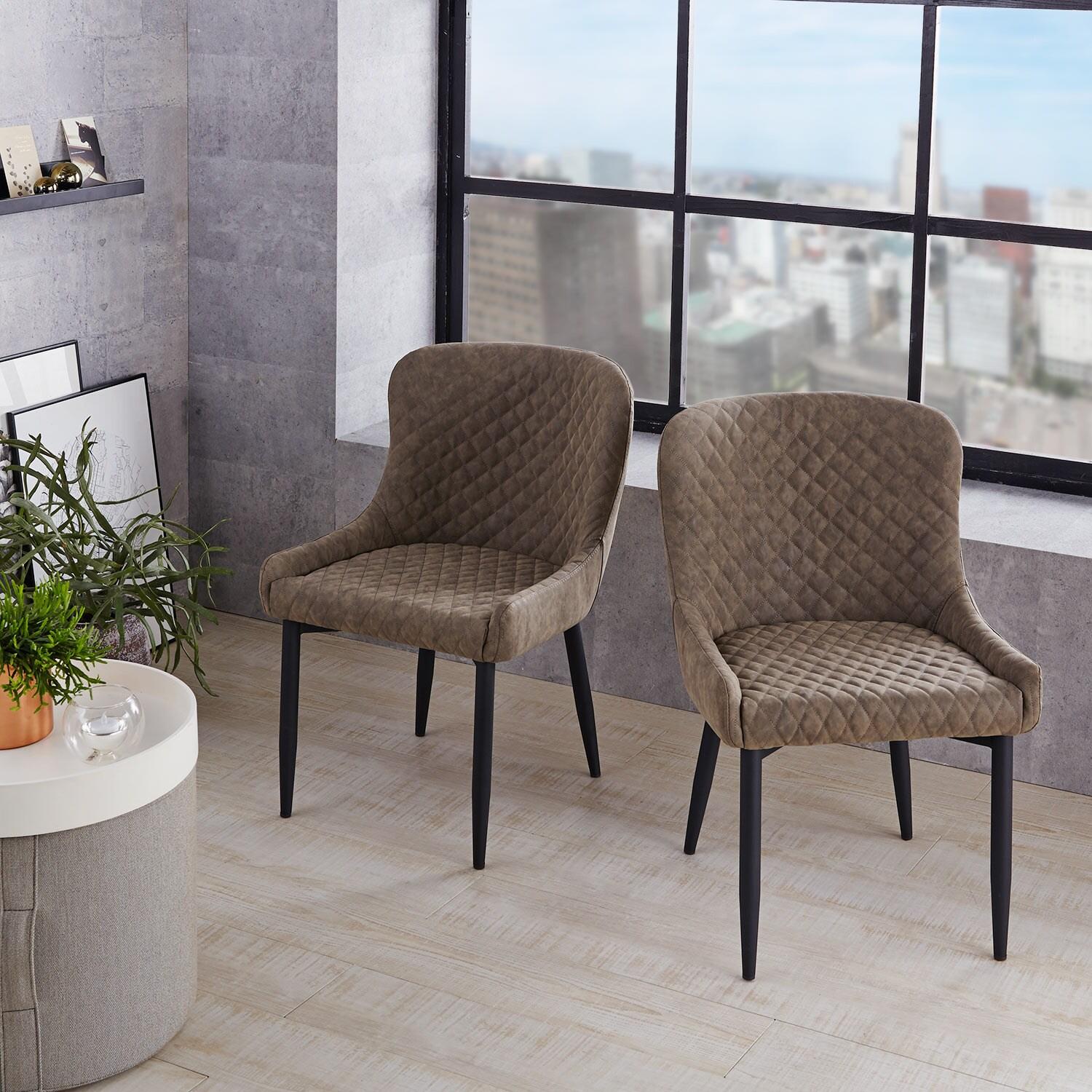 座面広々シックモダンなダイニングチェア2脚セットの商品写真