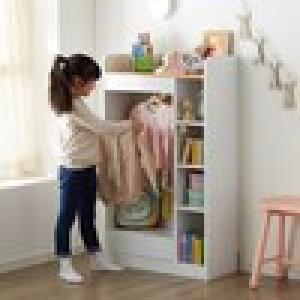 リビングに置きやすい薄型キッズハンガーラックの商品写真